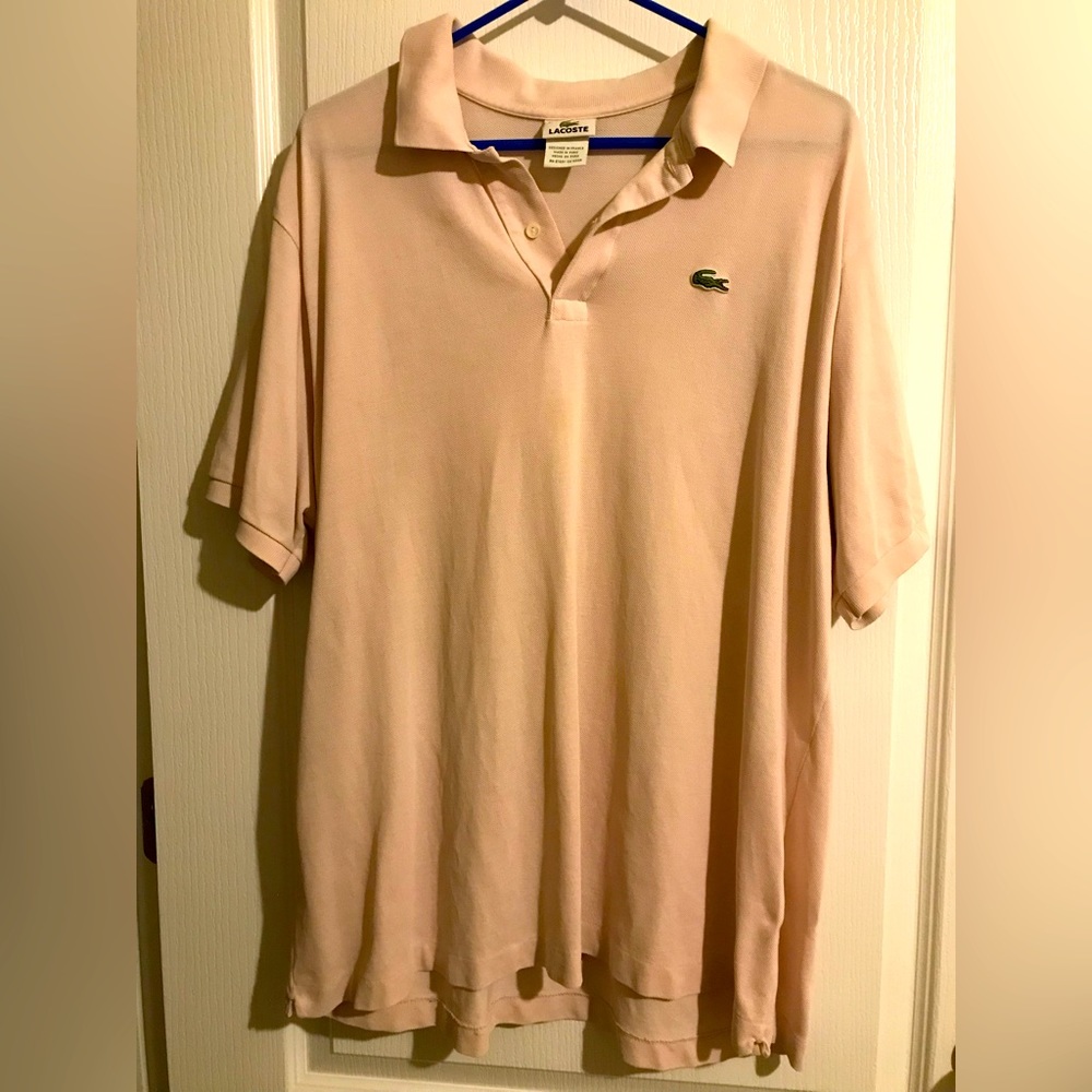 Vintage Mens Lacoste pink polo shirt Size 8 (XL) Preowned